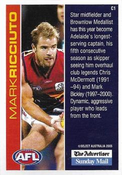 2005 Select The Advertiser-Sunday Mail AFL - Select 12 (Adelaide Crows) #1 Mark Ricciuto Back